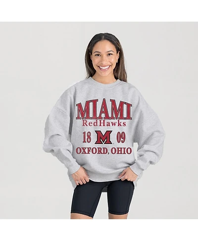 Gameday Couture Women's Ash Miami University RedHawks Premium Fleece Pullover Sweatshirt