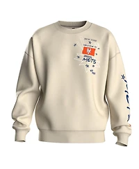 Fanatics Women's Beige New York Mets Graffiti Fleece Sweatshirt