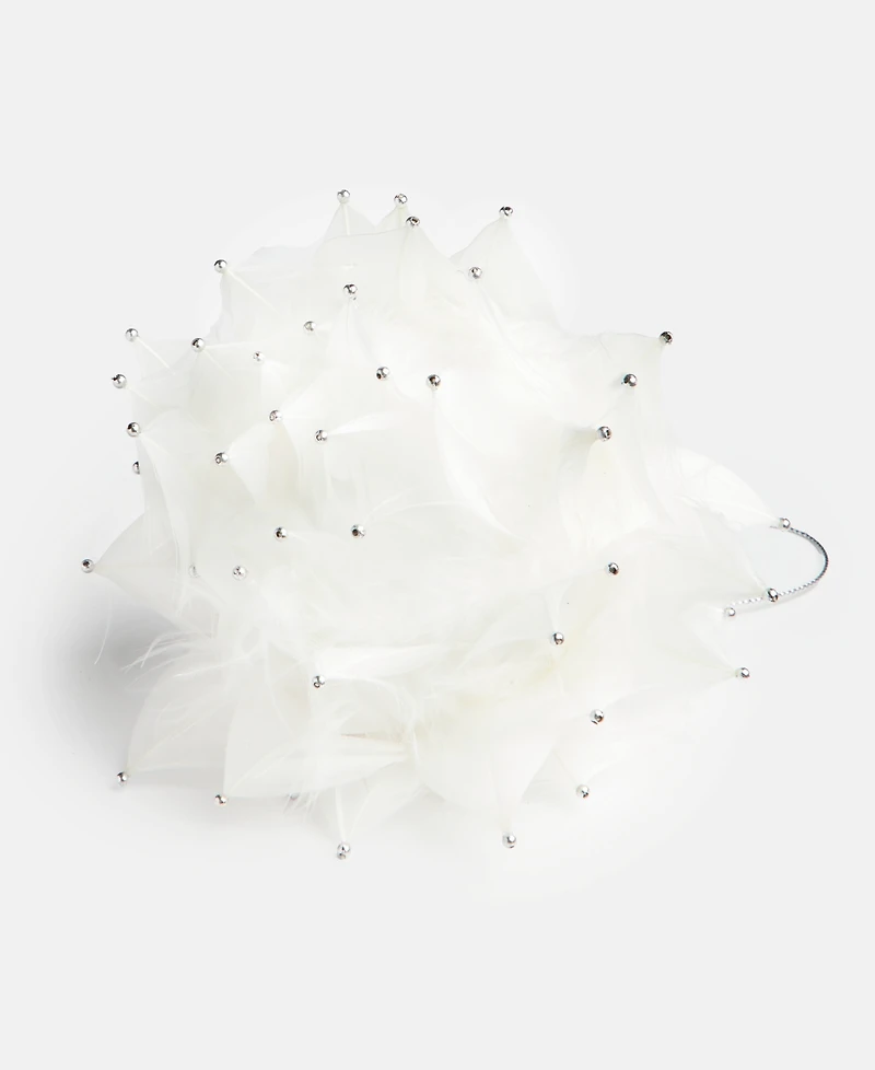 Holiday Lane Gilded Glamour White Feather Ball Ornament, Macy's Exclusive