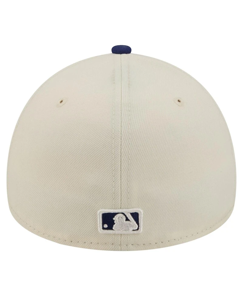 New Era Men's Cream/Royal Los Angeles Dodgers Chrome A-Frame 59FORTY Adjustable Hat