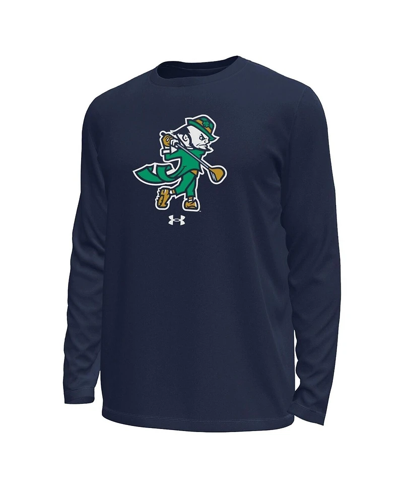 Under Armour Men's Navy Notre Dame Fighting Irish Golf Leprechaun Tech Stretch Long Sleeve T-Shirt