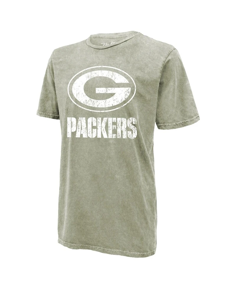 Majestic Threads Men's Micah Parsons Moss Green Bay Packers Mineral Wash Name and Number T-Shirt