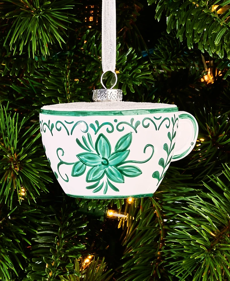 Holiday Lane Holiday Toile Tea Cup Ornament, Macy's Exclusive