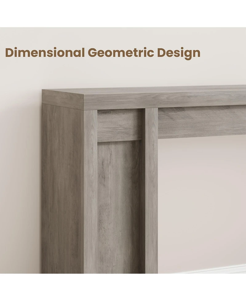 homfan Extra Long Narrow Console Table, Farmhouse Sofa Table for Entryway or Behind Couch, Engineered Wood Hallway Accent