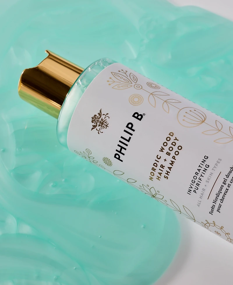Philip B Nordic Wood Hair + Body Shampoo, 11.8 oz.