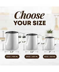 Frothing Pitcher Milk Frother Cup - Easy to Read Measurements