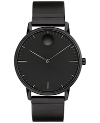 Movado Unisex Movado Face Swiss Quartz Ionic Plated Steel Watch 41mm