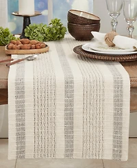 Saro Lifestyle Woven Striped Table Runner, 16" x 72"
