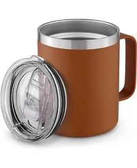 12 oz Insulated Coffee Mug with Lid - Stainless Steel Camping Tumbler Handle