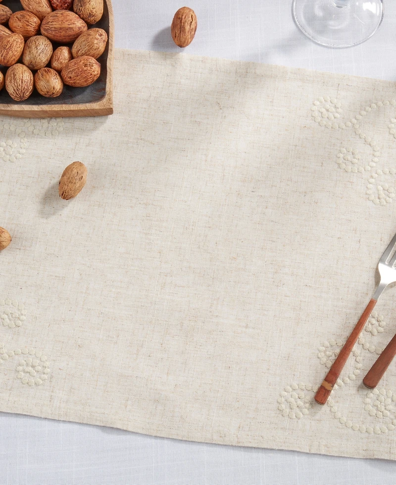 Saro Lifestyle Swirl Embroidered Placemats, Set of 4