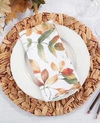 Saro Lifestyle Fall Leaf Design Dinner Table Napkins, Set of 4