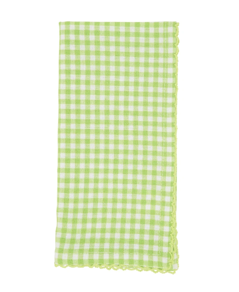 Saro Lifestyle Gingham Design Table Napkins, Set of 4