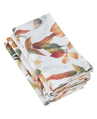 Saro Lifestyle Fall Leaf Design Dinner Table Napkins, Set of 4