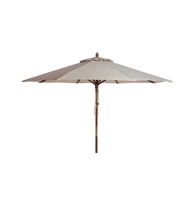Augusta Home Cannes 9Ft Wood Crank Umbrella