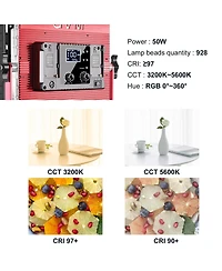Gvm 1200D 50W Bi-Color Rgb Studio Soft Led Panel 3-Light Kit