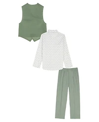 Nautica Boys' 2T-7 Long-Sleeve Shirt, Vest, Pant and Bowtie, 4-Piece Set