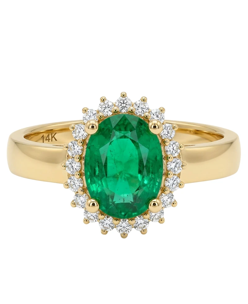 Macy's Emerald (1-5/8 ct. t.w.) & Diamond (1/5 ct. t.w.) Ring in 14k Yellow Gold