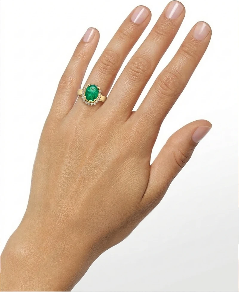 Macy's Emerald (1-5/8 ct. t.w.) & Diamond (1/5 ct. t.w.) Ring in 14k Yellow Gold