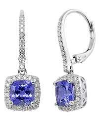 Macy's Tanzanite (1-3/4 ct. t.w.) & Diamond (1/3 ct. t.w.) Drop Earrings in 14k White Gold