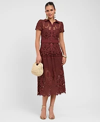 Rachel Roy Women's Jolene Collared Lace Midi Dress