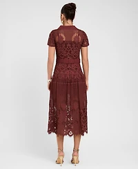 Rachel Roy Women's Jolene Collared Lace Midi Dress