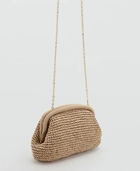 Mango Women's Natural Fiber Clutch Bag