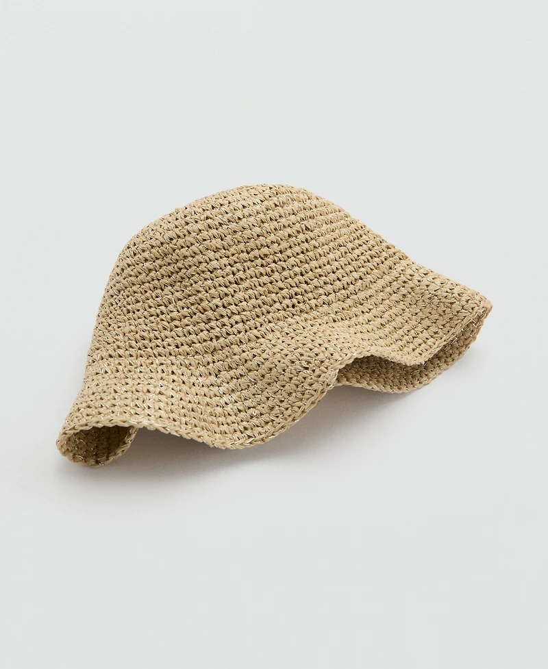 Mango Women's Lurex Natural Fiber Bucket Hat