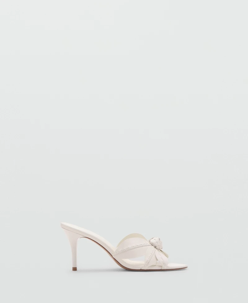 Mango Women's Flower Heel Leather Sandals