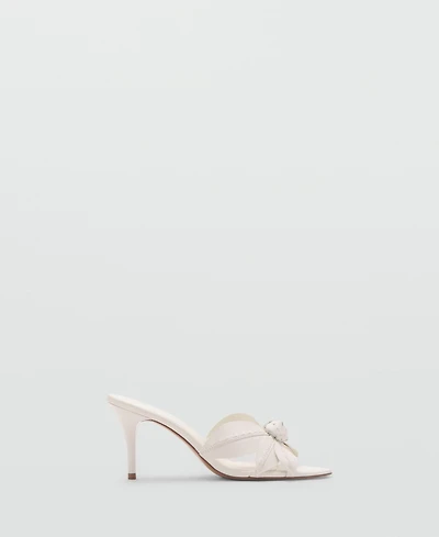 Mango Women's Flower Heel Leather Sandals