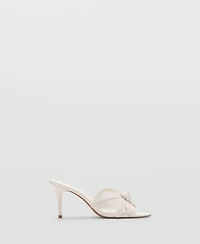 Mango Women's Flower Heel Leather Sandals