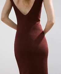 Mango Women's V-Neck Knitted Dress