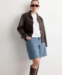 Mango Women's High-Waist Straight-Fit Denim Shorts