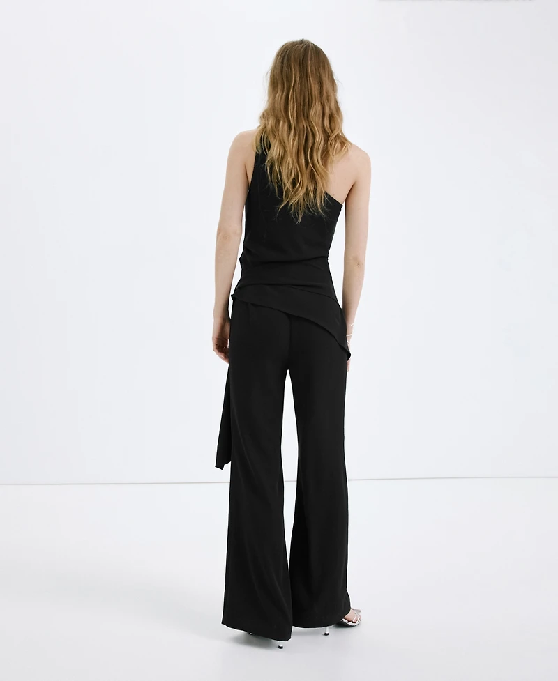 Mango Women's Bow Asymmetrical Jumpsuit