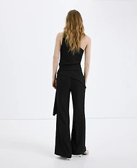 Mango Women's Bow Asymmetrical Jumpsuit