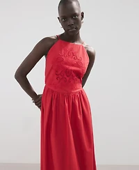 Mango Women's Openwork Embroidery Cotton Dress