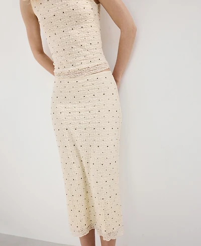 Mango Women's Studs Midi Skirt