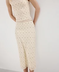 Mango Women's Studs Midi Skirt