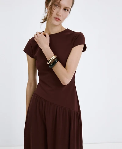Mango Women's Asymmetrical Midi-Dress