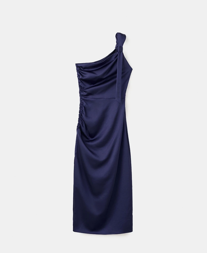 Mango Women's Side Ruched Asymmetric Dress