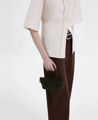 Mango Women's Linen High-Waist Trousers