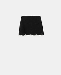 Mango Women's Crochet Mini Skirt