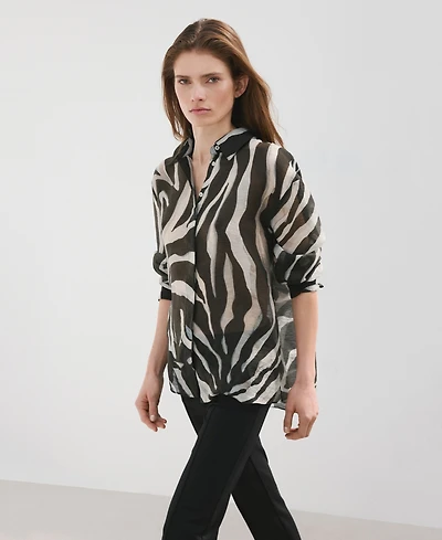 Mango Women's Lyocell Printed Shirt