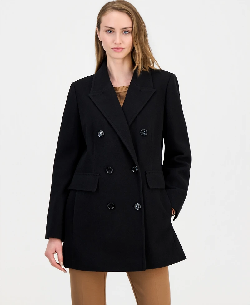 Anne Klein Petite Double-Breasted Peacoat