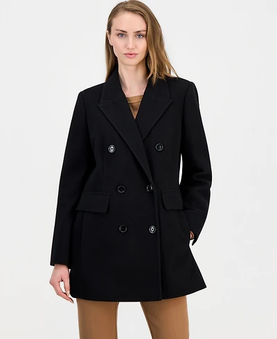 Anne Klein Petite Double-Breasted Peacoat
