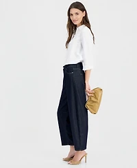I.n.c. International Concepts Women's High-Rise Barrel-Leg Ankle Jeans, Macy's Exclusive