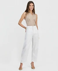 I.n.c. International Concepts Women's High-Rise Barrel-Leg Ankle Jeans, Macy's Exclusive