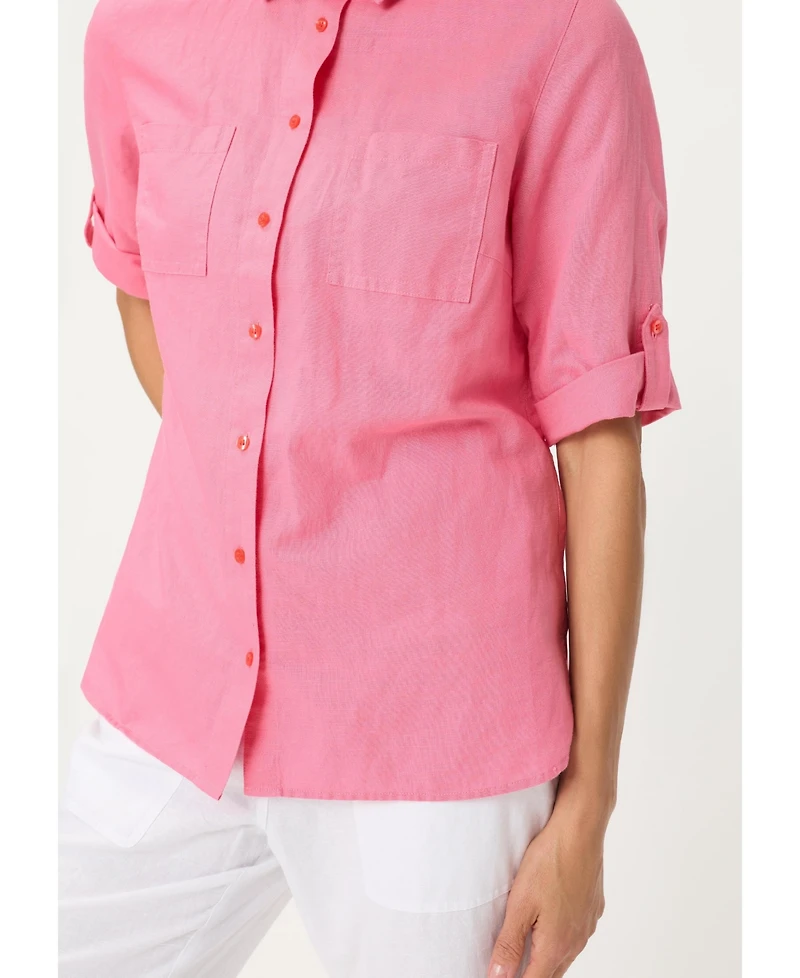 Olsen Women's Linen-Cotton Shirt