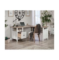 Sauder August Hill L Desk, Mystic Oak finish