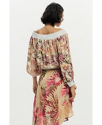 Desigual Women's Printed Strapless Blouse