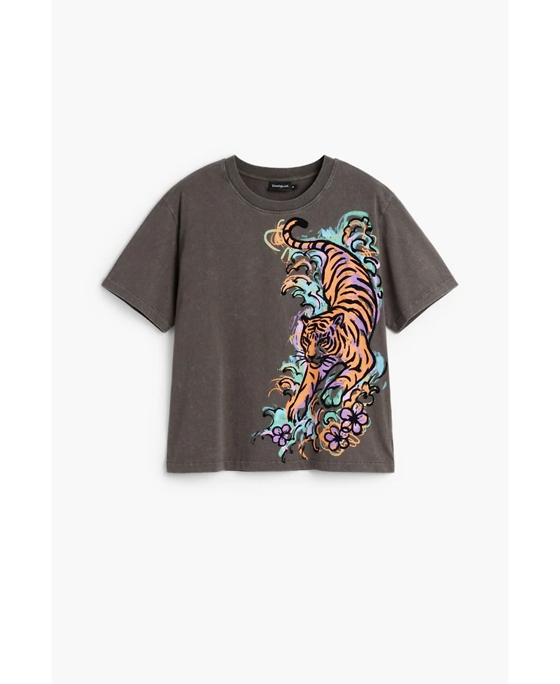 Desigual Women's Tiger T-Shirt 100% Cotton
